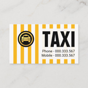 Tarjeta De Visita Tiras Amarillas Taxi Cab Driver