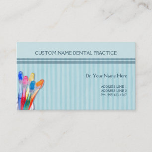 Tarjeta De Visita Tiras de cepillo de dientes de práctica dental