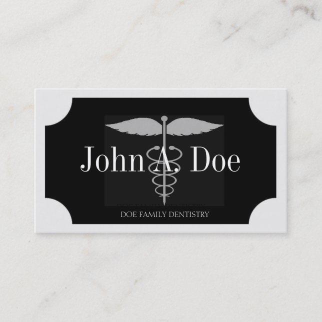 Tarjeta De Visita Tiras de color blanco/negro/plateado (Anverso)