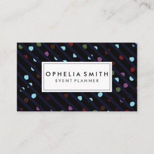 Tarjeta De Visita Tiras de moda y textura de puntos