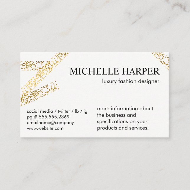 Tarjeta De Visita Tiras de oro estampadas artísticas (Anverso)