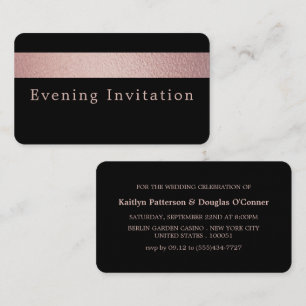 Tarjeta De Visita Tiras de Relieve metalizado dorado de Rosa, invita
