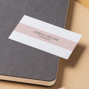 Tarjeta De Visita Tiras de textura rosa pálido minimo limpio blanco