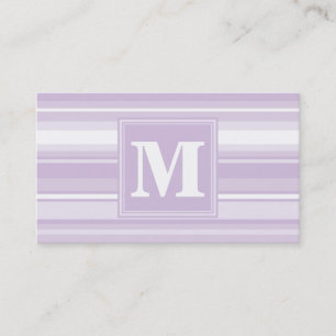 Tarjeta De Visita Tiras moradas monogramo