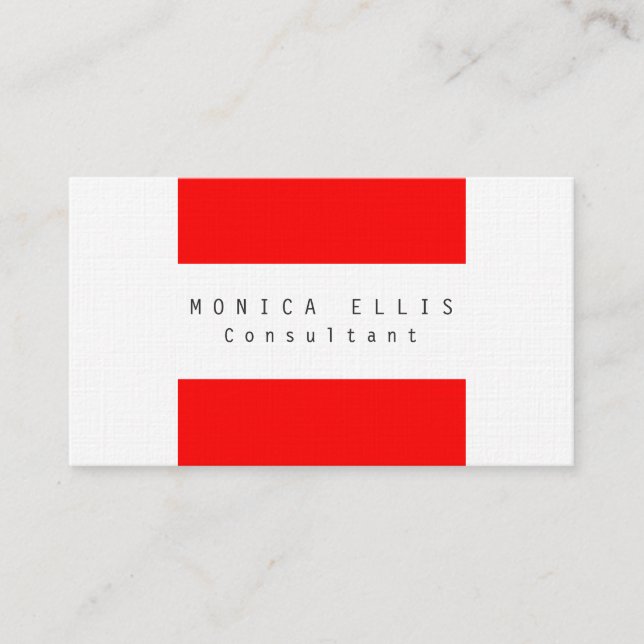 Tarjeta De Visita Tiras rojas de línea Profesional limpio original (Anverso)