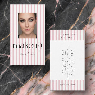 Tarjeta De Visita Tiras rosadas sonrosadas Artista de maquillaje fot
