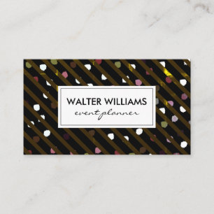 Tarjeta De Visita Tiras y puntos modernos Textura