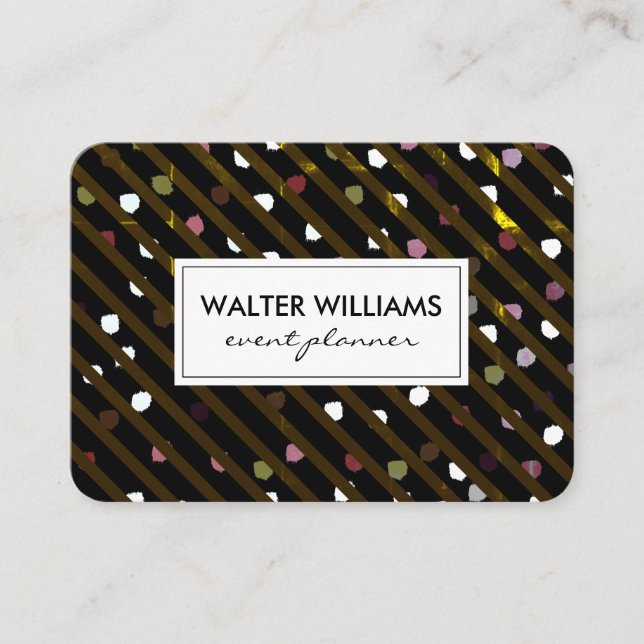 Tarjeta De Visita Tiras y puntos modernos Textura (Anverso)