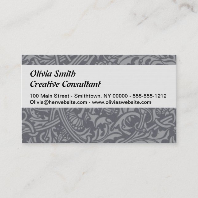 Tarjeta De Visita Tistle escocés Knot William Morris Style (Anverso)