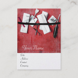 Tarjeta De Visita TITULAR DE LA CARTA EN MADERA MONOGRAMA rojo oro m