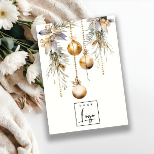 Tarjeta De Visita Titular del logotipo de los adornos de Navidad dor