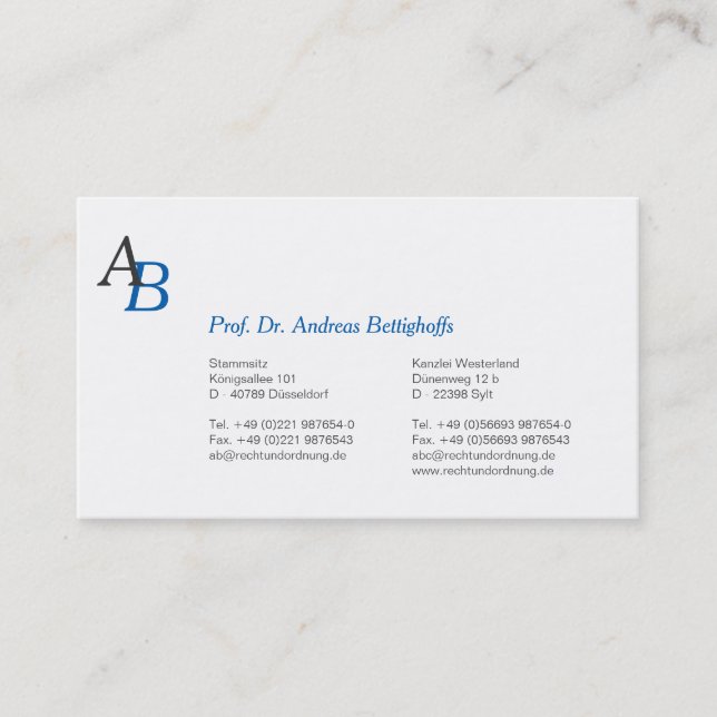 Tarjeta De Visita Título con inicial (Anverso)