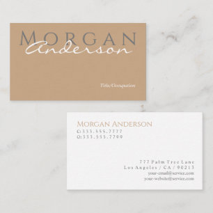 Tarjeta De Visita Título y nombre del monograma e información, gris