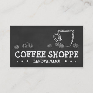 TARJETA DE VISITA TIZA DE LA TAZA DE CAFÉ