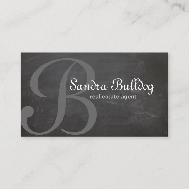 Tarjeta De Visita Tiza elegante de las propiedades inmobiliarias del (Anverso)