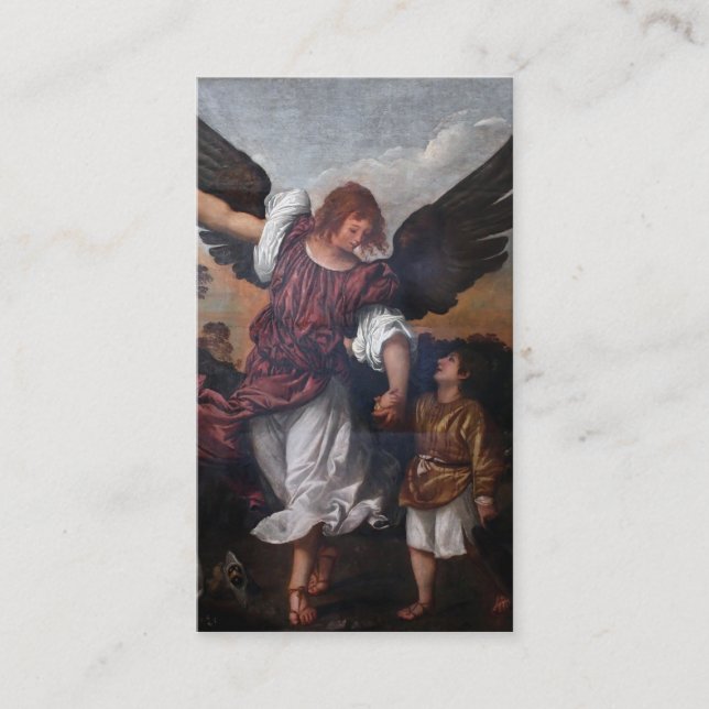 Tarjeta De Visita Tobias y Raphael del arcángel - Titian (Anverso)