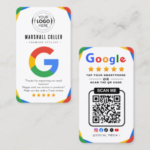 Tarjeta De Visita Toca para revisar el código QR de la reseña de Goo