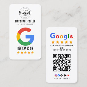 Tarjeta De Visita Toca para revisar el código QR de la reseña de Goo