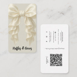 Tarjeta De Visita Tocado de cascada de crema Ruffle elegante boutiqu
