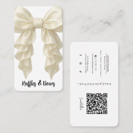Tarjeta De Visita Tocado de cascada de crema Ruffle elegante boutiqu