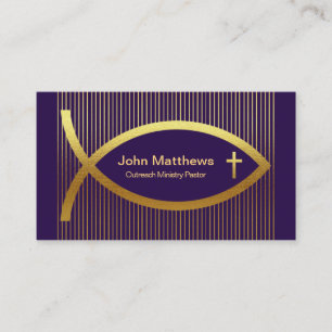 Tarjeta De Visita Tocando líneas de oro creativas Ichthus Ministeri