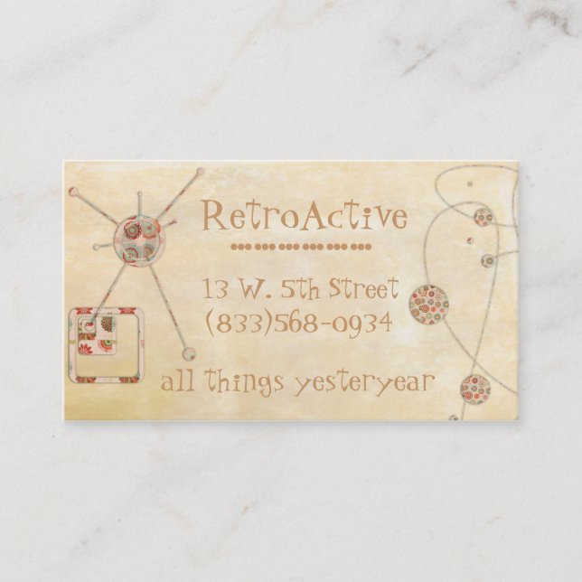 Tarjeta De Visita Todas las cosas retras (Anverso)