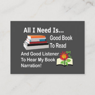 Tarjeta De Visita Todo lo que necesito es un buen libro y oyente ley