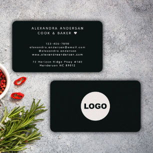 Tarjeta De Visita Todo Logotipo Chef Catering Minimalista