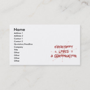 Tarjeta De Visita Todos ama a un Chiropractor