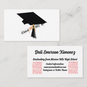 Tarjeta De Visita Toga y Diploma Graduación Clase de 2027
