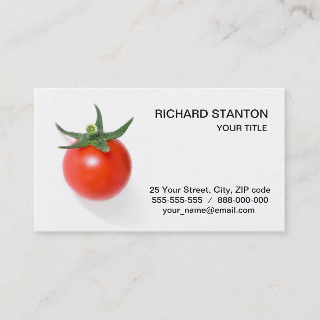 Tarjeta De Visita Tomate de cereza (Anverso)