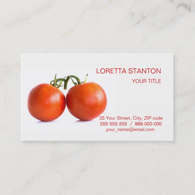 Tarjeta De Visita Tomates (Anverso)