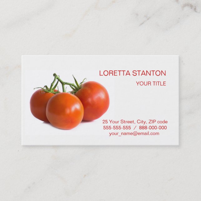 Tarjeta De Visita Tomates (Anverso)