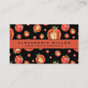 Tarjeta De Visita Tomates rojos  Diseño de frutas y hortalizas fres