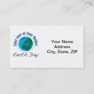 Tarjeta De Visita Tome el cuidado de su día de madre tierra