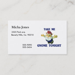 Tarjeta De Visita Tómeme el gnomo esta noche