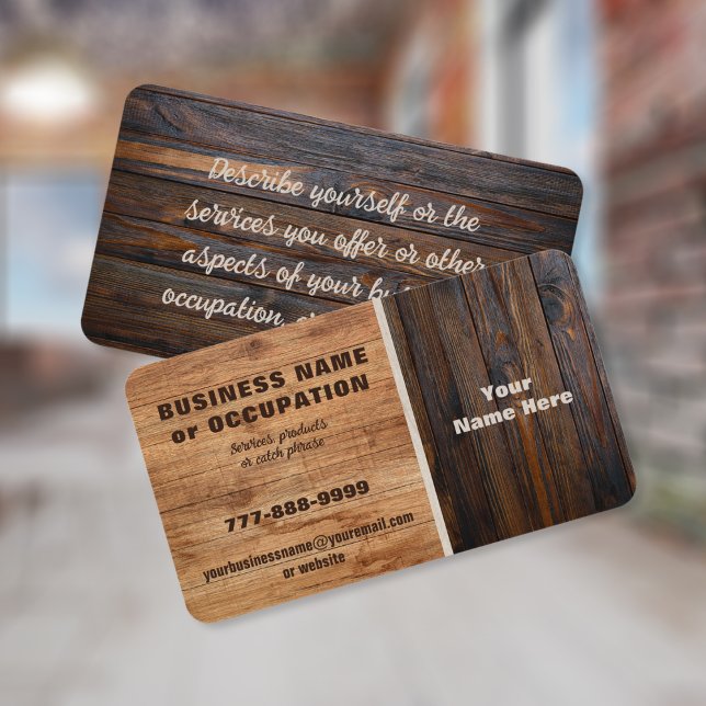 Tarjeta De Visita Tono de Madera Rústica (Subido por el creador)