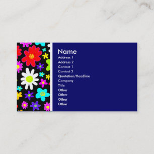 Tarjeta De Visita Tono de textura (flores Personalizados) Azul oscur