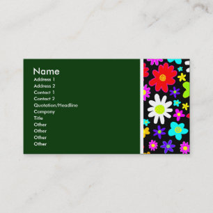 Tarjeta De Visita Tono de textura (flores Personalizados) II - Verde
