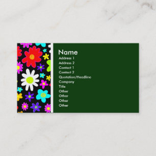 Tarjeta De Visita Tono de textura (flores Personalizados) Verde oscu