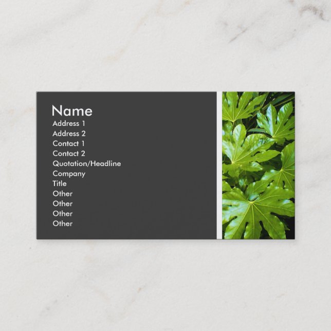 Tarjeta De Visita Tono de textura (hojas) II (Anverso)