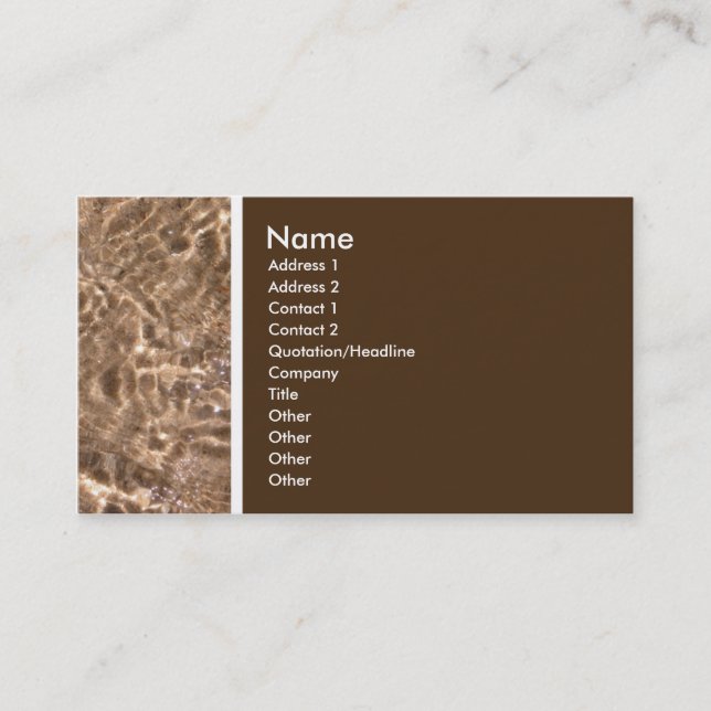 Tarjeta De Visita Tono de textura (mar y arena) - Personalizado (Anverso)