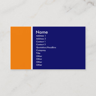 Tarjeta De Visita Tono dos (anaranjado y profundamente azul)