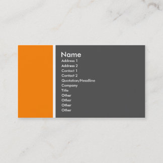 Tarjeta De Visita Tono dos (naranja y gris)