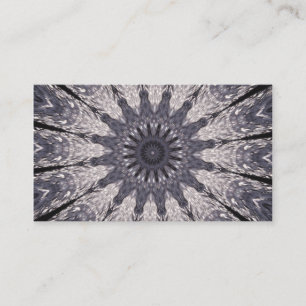 Tarjeta De Visita Tonos florales Kaleidoscope azul y gris