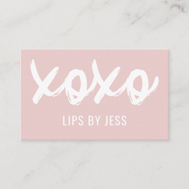 Tarjeta De Visita Tonos neutrales XOXO en besos | Lipsense (Anverso)