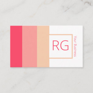 Tarjeta De Visita Tonos rosa negrita modernos monogramados personali