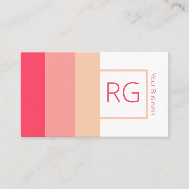 Tarjeta De Visita Tonos rosa negrita modernos monogramados personali (Anverso)