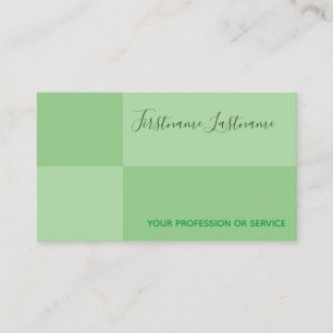 Tarjeta De Visita Tonos verdes y caligrafía rectangular de cal fresc