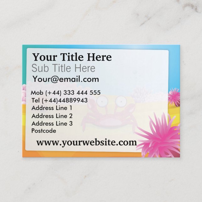 Tarjeta De Visita Tony el cangrejo (Anverso)